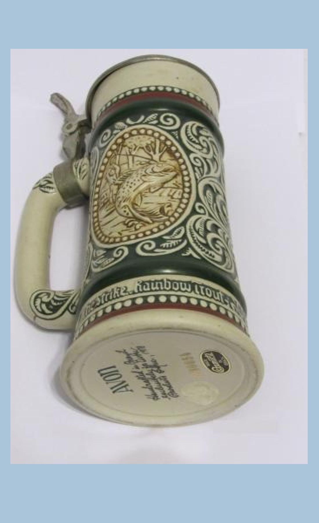 Vintage Authentic Avon Brazil Beer Stein with Cap.